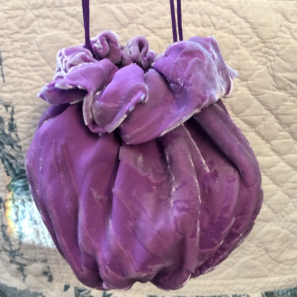 Zandra Rhodes Burnout Velvet Purse - custom made